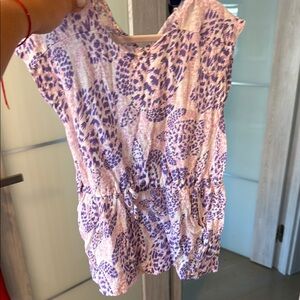 Purple Leopard Print Women's Top
